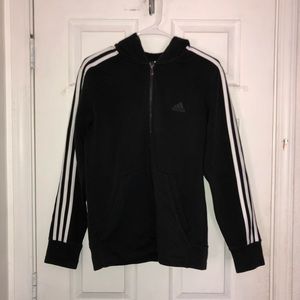 Adidas three stripe zip up jacket/sweatshirt